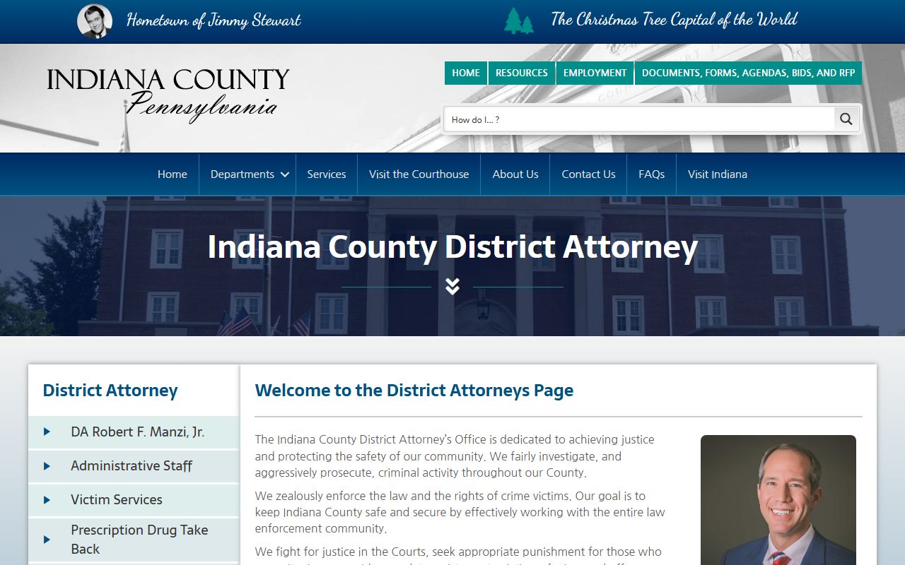 Indiana County criminal court records District Attorney office