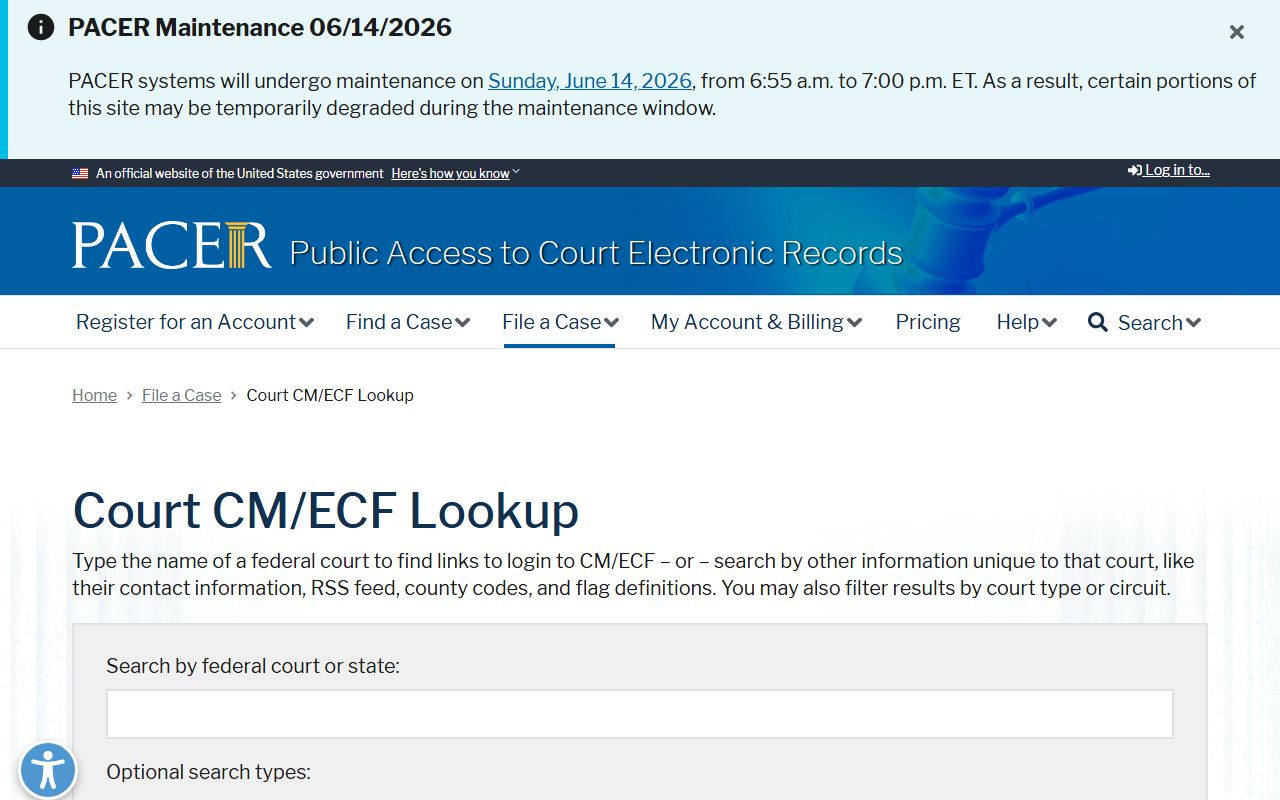 Indiana County Court of Common Pleas PACER CM ECF distinction