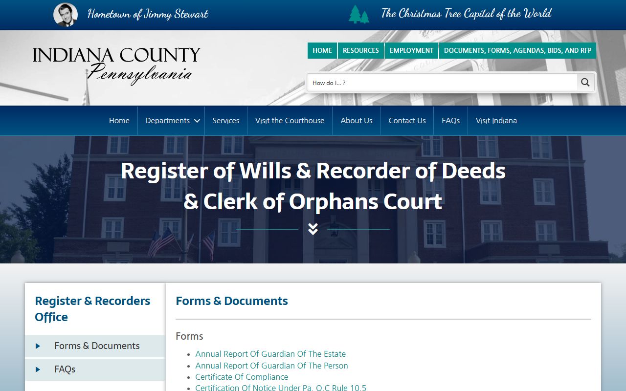 Indiana County marriage records forms and documents