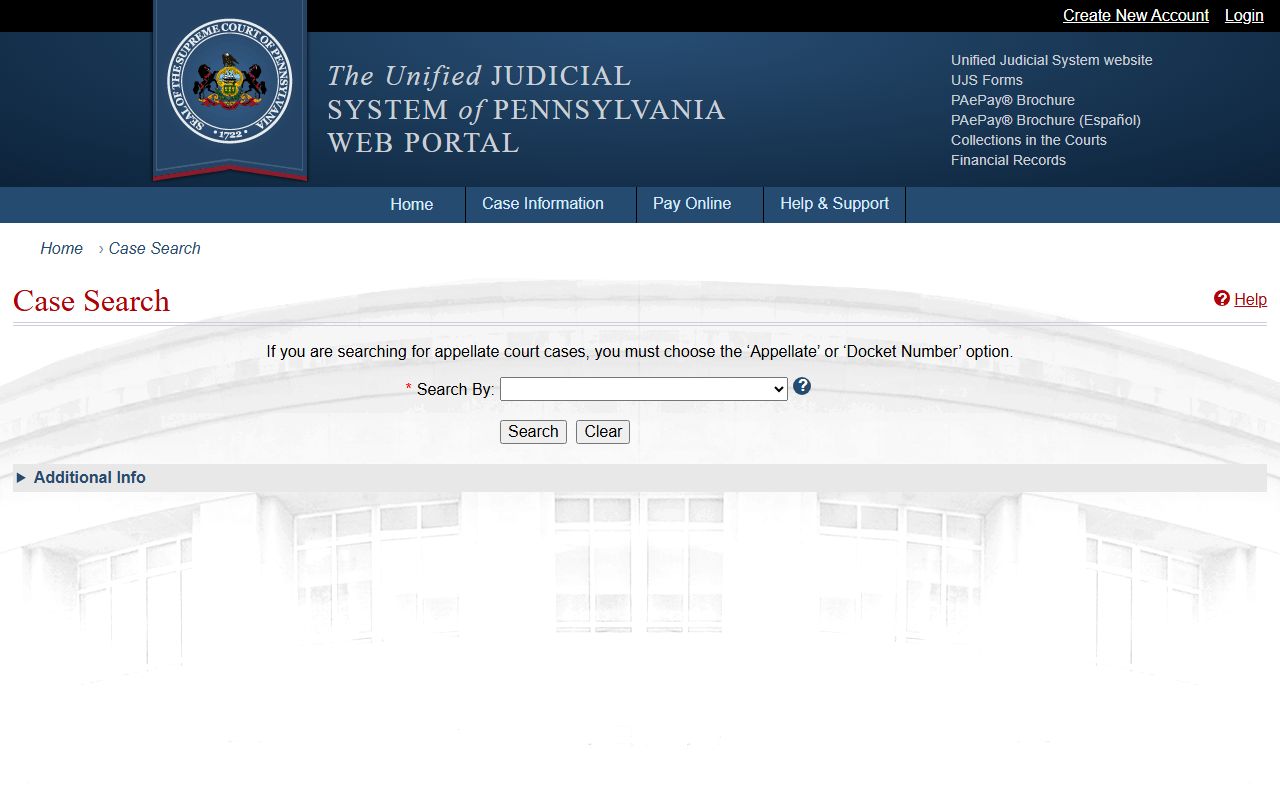 Indiana County court records UJS Case Search