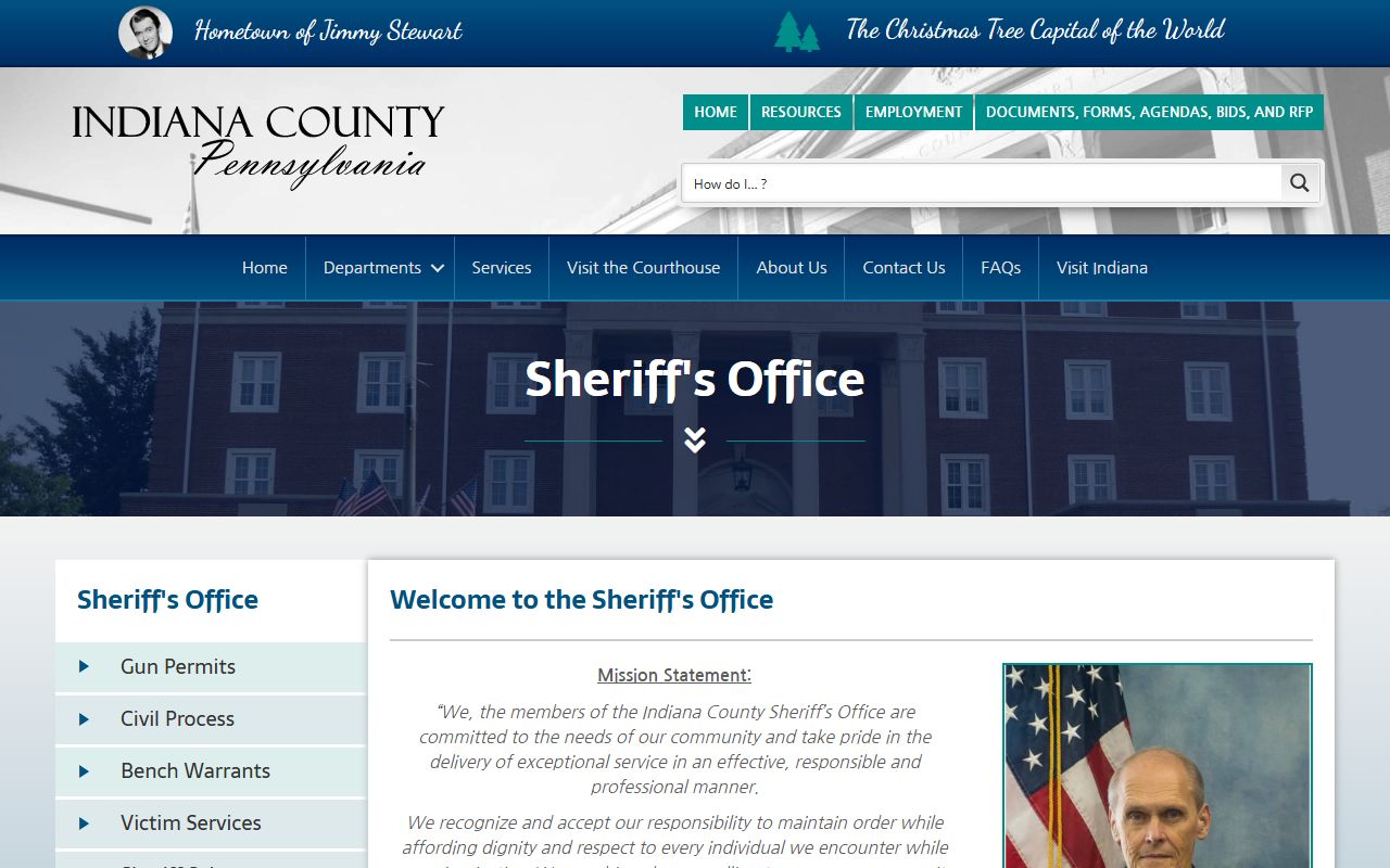 Indiana County warrant records Sheriff's Office source